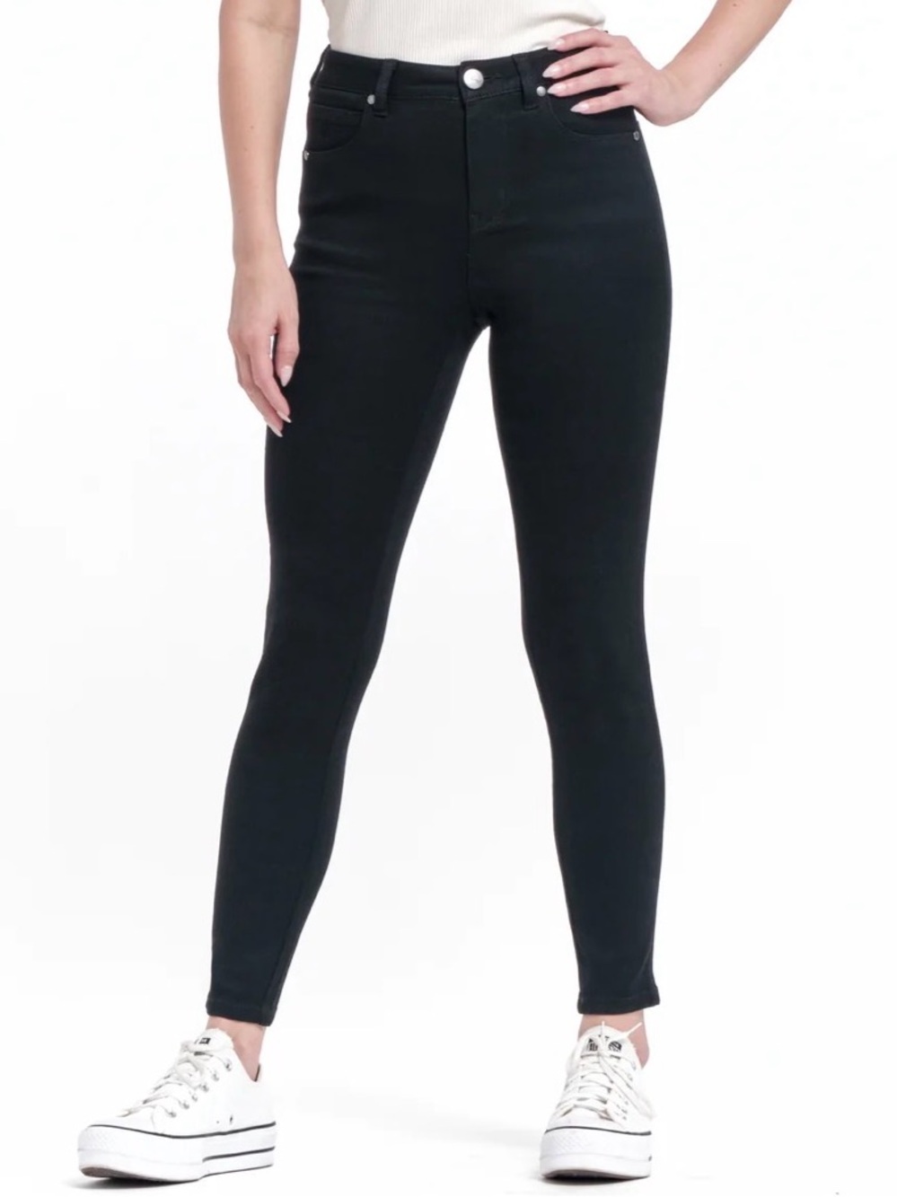 1822 Denim Butter Denim Black Ankle Skinny Jeans Size 6 NWT